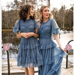 Ivy City Co whimsical dress in slate blue!